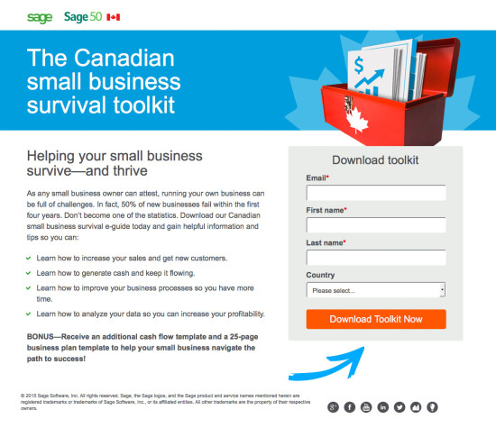 The Canadian Small Business Survival Toolkit Landing Page