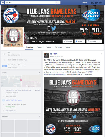 1st RND Blue Jays Game Days 2015 Facebook Graphics