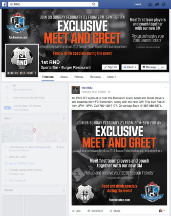 1st RND FC Edmonton Event Facebook Cover Photo