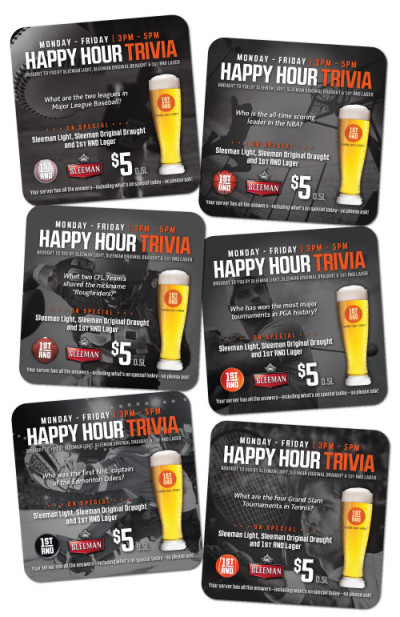 1st RND - Happy Hour Trivia Coasters