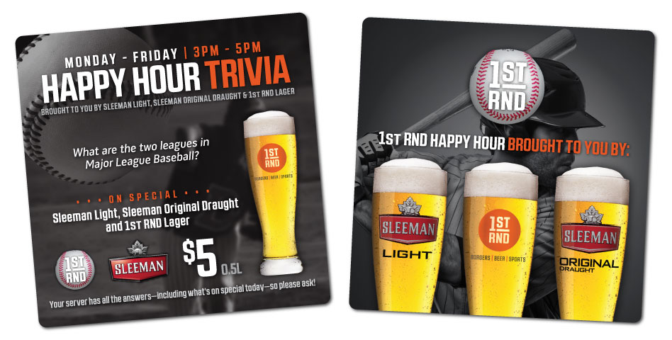 1st RND - Happy Hour Trivia Coasters - Baseball