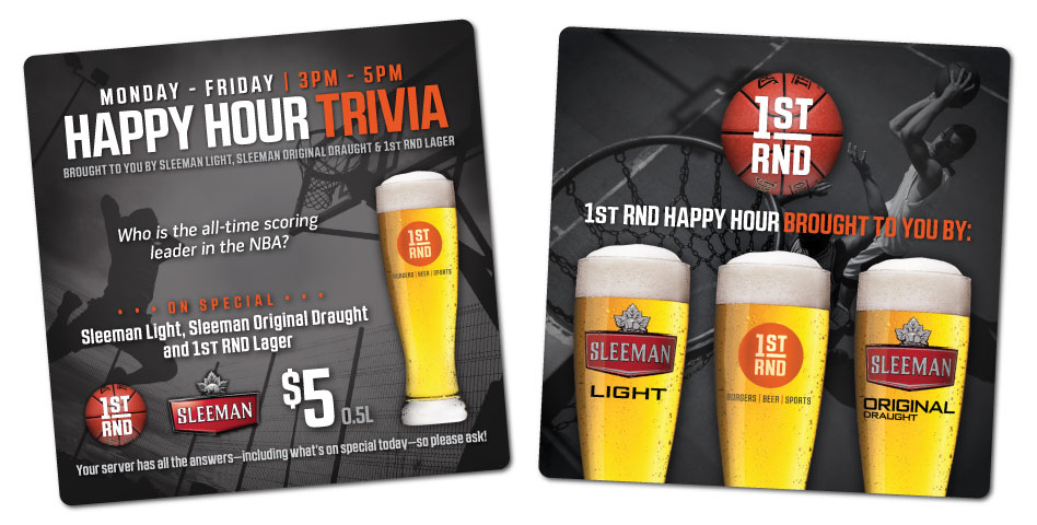 1st RND - Happy Hour Trivia Coasters - Basketball