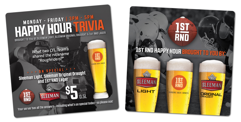 1st RND - Happy Hour Trivia Coasters - Football