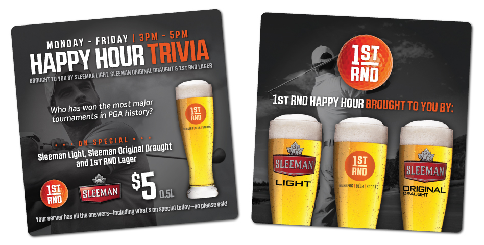 1st RND - Happy Hour Trivia Coasters - Golf