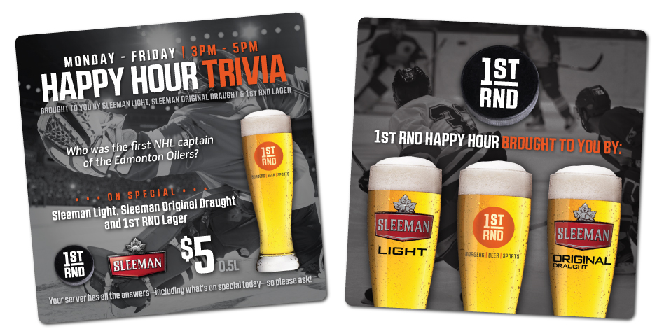 1st RND - Happy Hour Trivia Coasters - Hockey