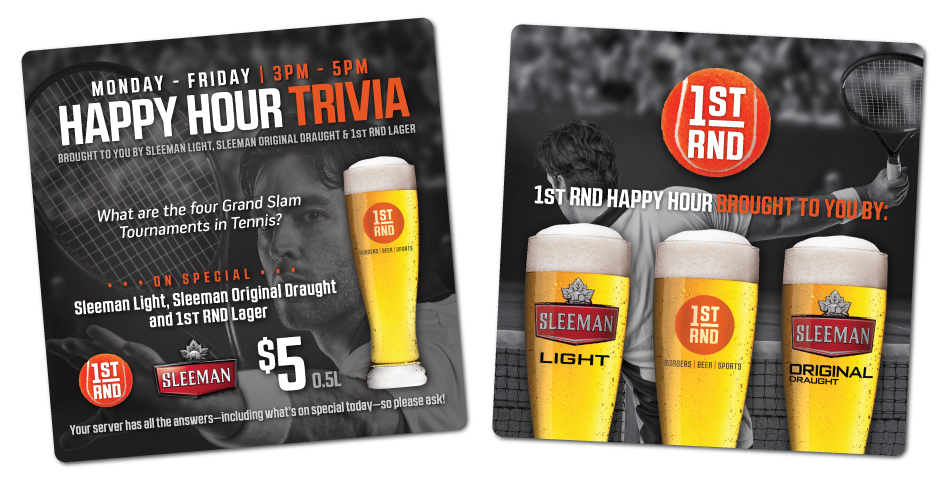 1st RND - Happy Hour Trivia Coasters - Tennis