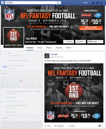1st RND Fantasy Football 2015 Facebook Graphics