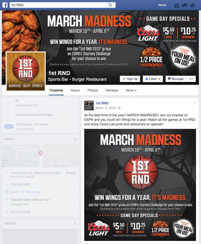 1st RND -March Madness 2015 Facebook Graphics