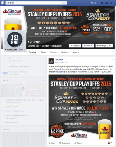 1st RND - Stanley Cup Playoffs 2015 Facebook Graphics