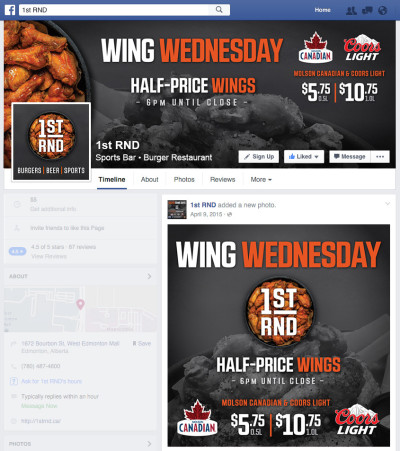 1st RND - Wing Wednesdays Facebook Graphics