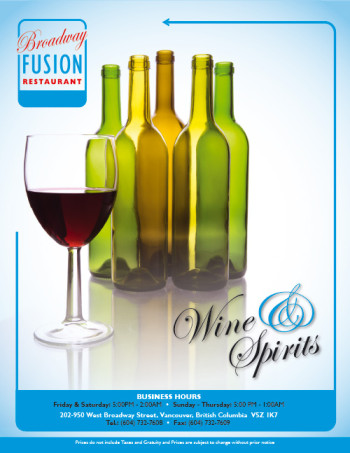 Broadway Fusion Wine List 1