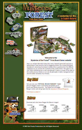 Mysteries of the Forest Board Game Website