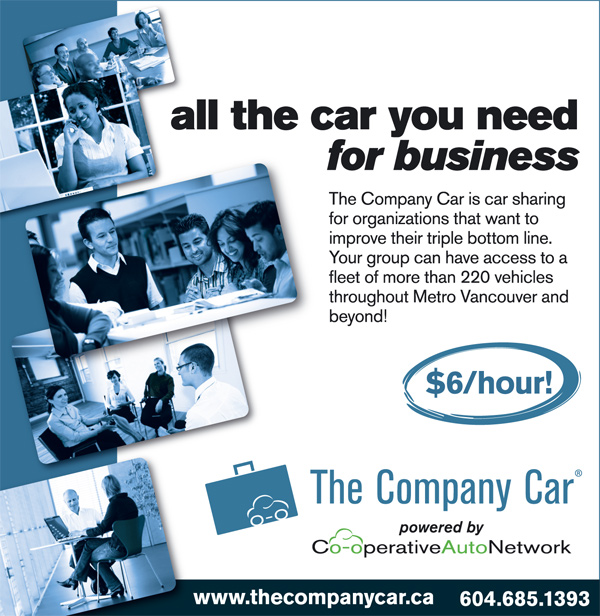 The Company Car ad in Green Space BC magazine