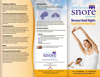 Good Morning Snore Solution Brochure - Canada (English)