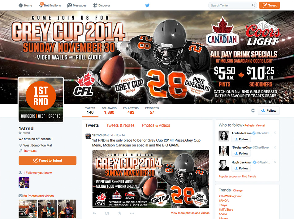 CFL - Grey Cup 2014 - Twitter Banners