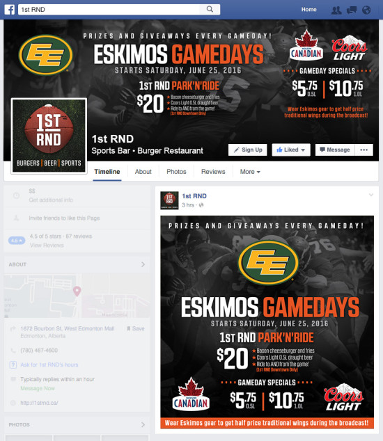 Eskimos Game Days 2016 - Facebook Graphics