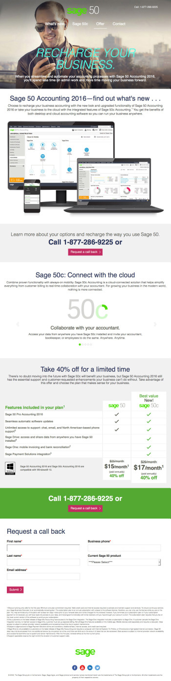 Sage 50c Upgrade February Promo - Landing Page