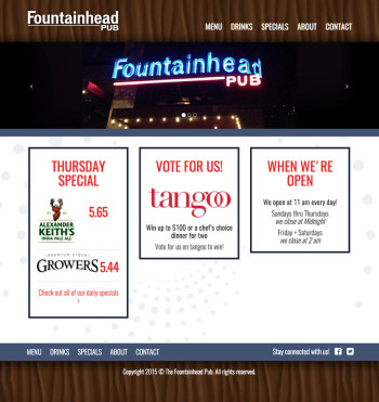 The Fountainhead Pub Website - Homepage