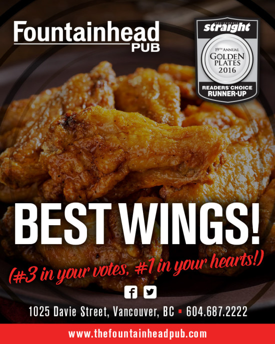 The Fountainhead Pub - Georgia Straight Golden Plates Winner Ad