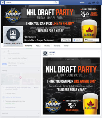 1st RND NHL Draft Party 2016 Facebook Graphics