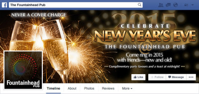 New Year's Eve @ The Fountainhead Pub - Facebook Profile Cover Photo