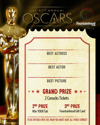 Oscars Party Prize Giveaway Entry Form