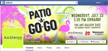Patio-a-go-go Themed - AdDrinx Facebook Profile Page