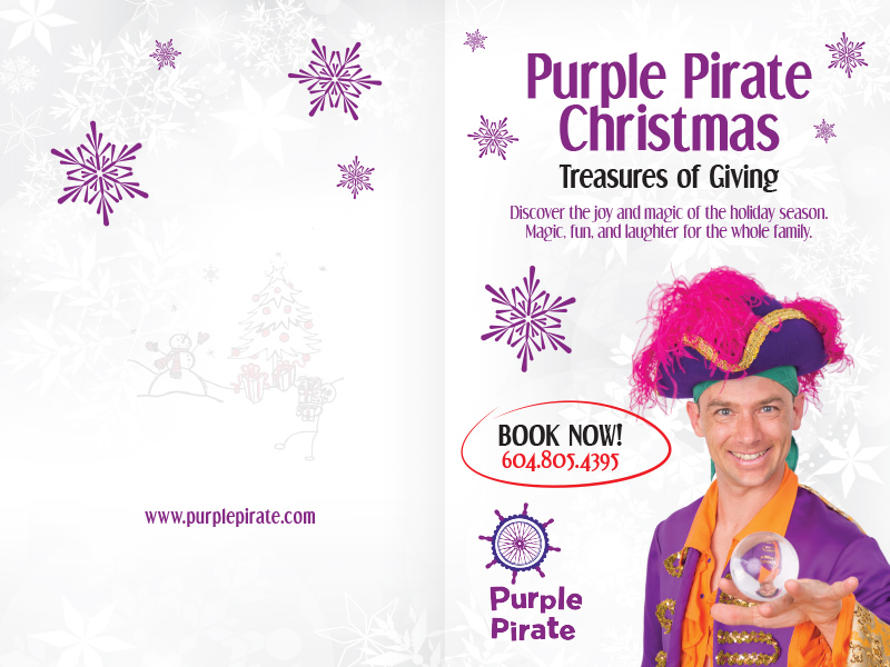 Purple Pirate Christmas Card - Outside