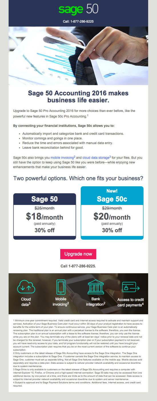 Sage 50c Upgrade Launch Promo Email 2