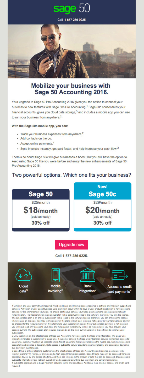Sage 50c Upgrade Launch Promo Email 3