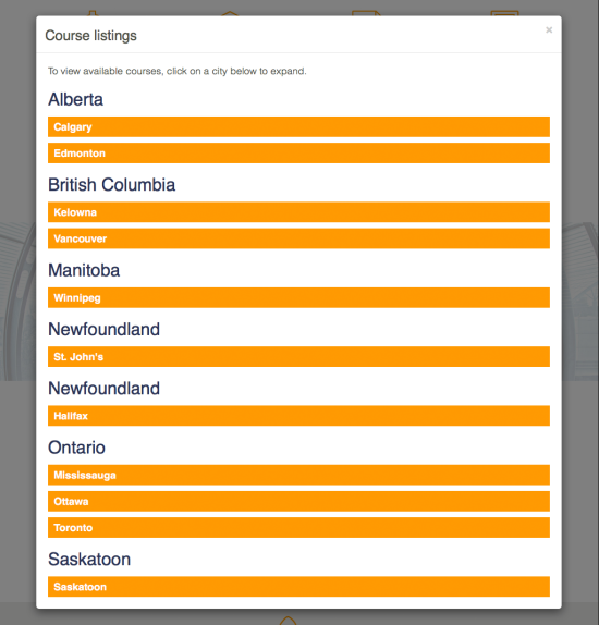 Sage 50 Canada Training Landing Page - Course Modal
