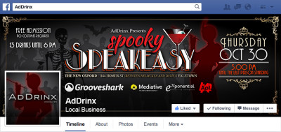 Spooky Speakeasy - AdDrinx Facebook Cover Photo
