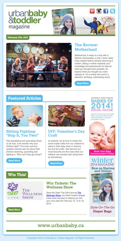 Urbanbaby & Toddler Magazine E-Newsletter